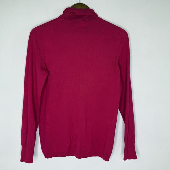 Talbots Sweater Womens Large Pink Turtleneck Pullover Long Sleeve Stretch Knit - Picture 5 of 7